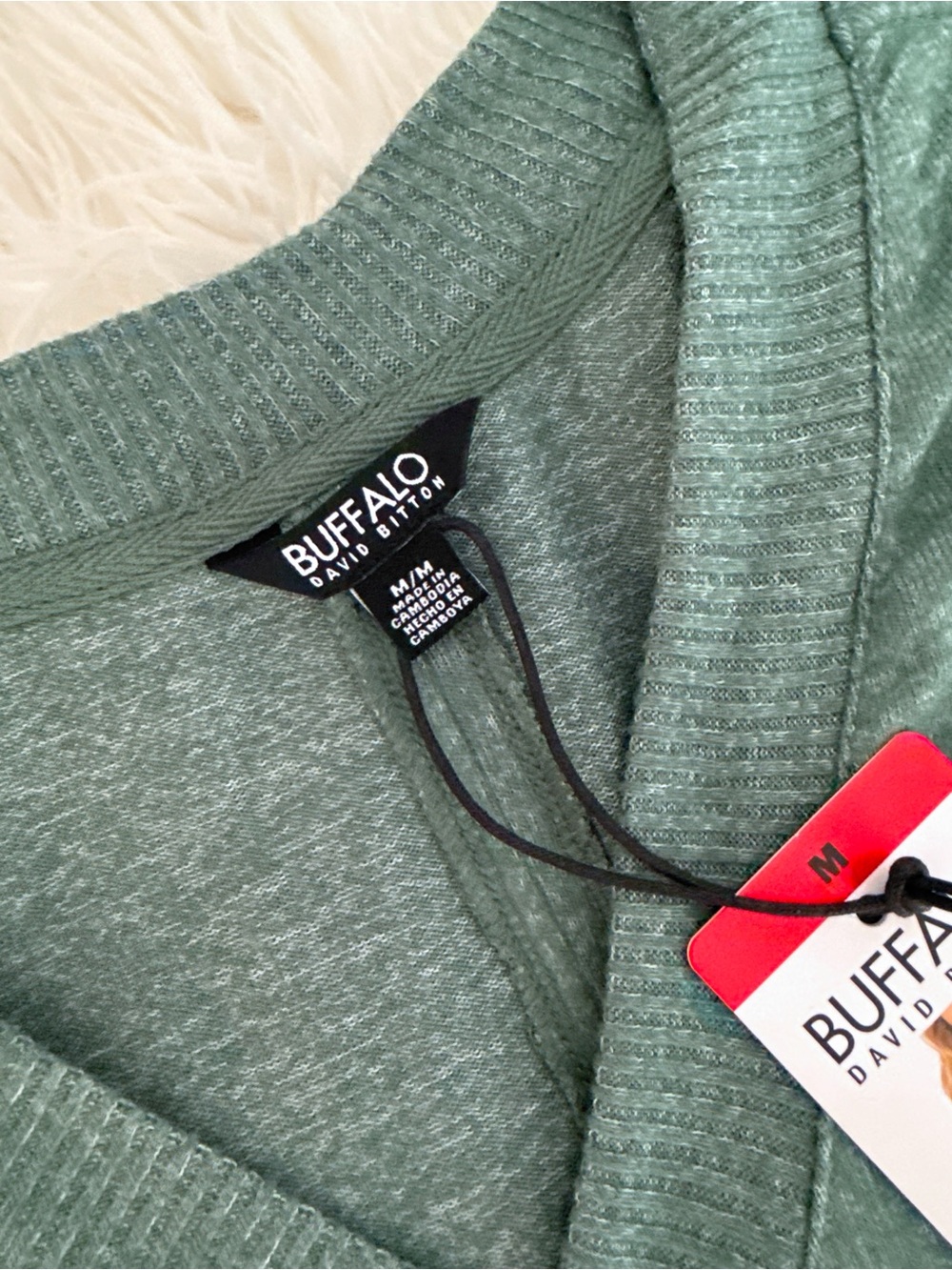 Buffalo David Bitton Women's Sage Green V-Neck Sweater